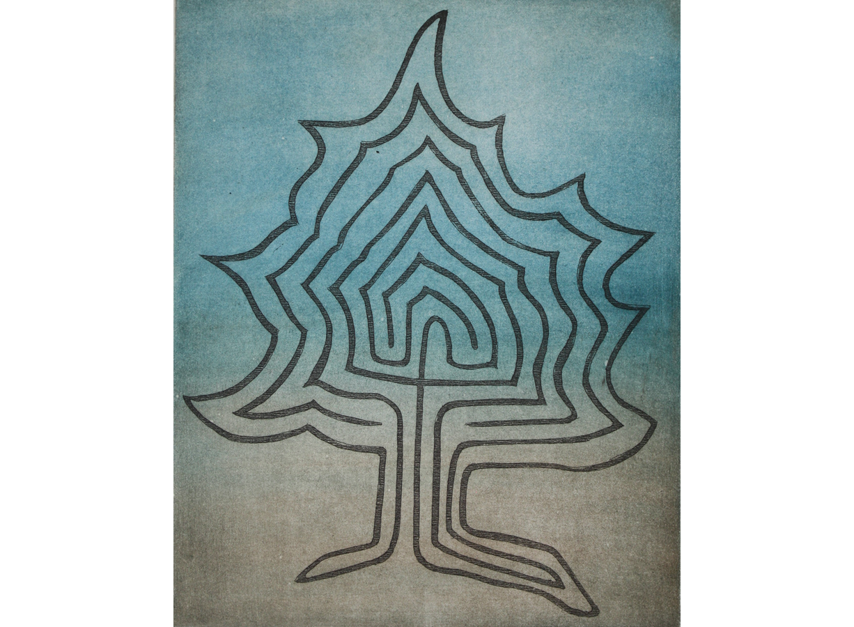 Ahorn-Labyrinth / 2020 / Radierung, Aquatinta von 2 Platten / 25 x 20 cm